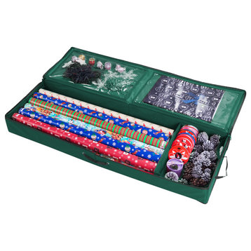 Wrapping Paper Storage Organizer Low Profile Bin for Under the Bed