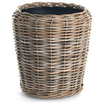 Napa Home & Garden - Woven Dry Basket Planter, 16.5" Diameter - Here's a smart idea- a new rattan planter tightly woven around grower's pots. The plastic pot helps the weave retain shape while elevating the rattan off the ground. Brilliant.