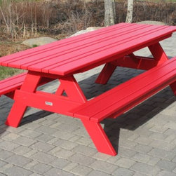 7 foot western red cedar solid red picnic bench - Products