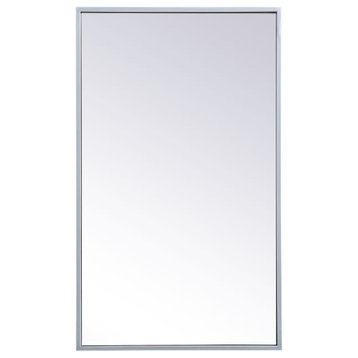 Elegant Lighting MR571728 Wyn 17" x 28" Framed Single Door - Silver