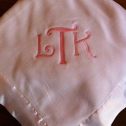 Baby Girl Blanket with Monogram - Kids Bedding