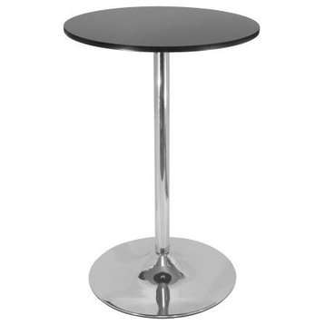 Round Bar Table With Chrome Leg and Base, 60cm Table Top