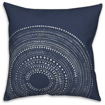 Blue Circle Dot Pattern 18x18 Indoor/Outdoor Pillow