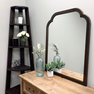 Pescara Framed Vanity Mirror, Clover Cathedral, 24.4"x32.4", Rubbed Bronze