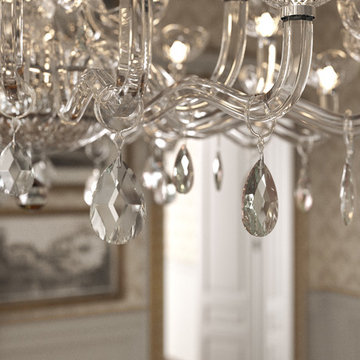 Modern Crystal Chandelier and Table Lamp for Modern Apartment in NYC