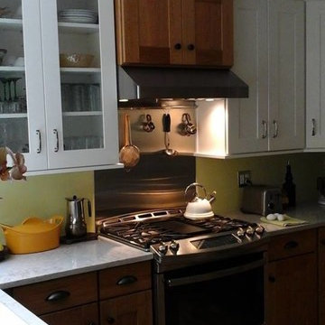 Natural Cherry and White Painted Kitchen