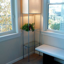 Floor Lamp with 2 Glass Shelves - Floor Lamps
