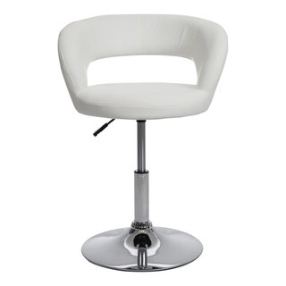 Impressions Vanity Antoinette Round Tufted Modern Makeup Vanity Chair,360  Degree Swivel (White) 