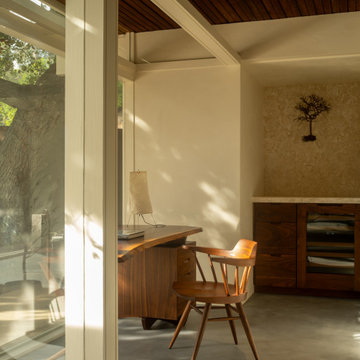 Hollywood Hills Mid-Century Workspace with Built-In Desk