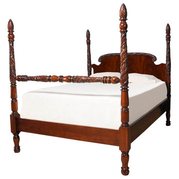 Mahogany Pineapple Poster Bed, Queen