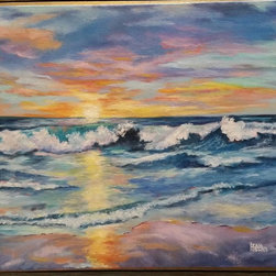 "Rainbow Sunset." 16 x 20, oil on canvas. - Paintings