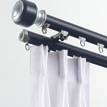 QYRY17 Ivory Black Champagne Aluminum alloy Curtain Track Set With Finials For l