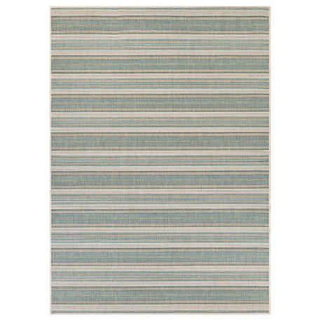 Couristan Monaco Marbella Indoor/Outdoor Area Rug, Blue Mist-Ivory, 7'6"x10'9"