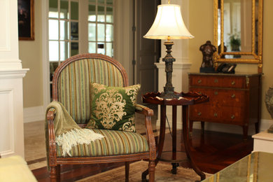 French country living room photo in New York