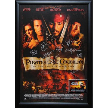 Pirates Of The Caribbean: Curse Of The Black Pearl Signed Poster, Custom Frame