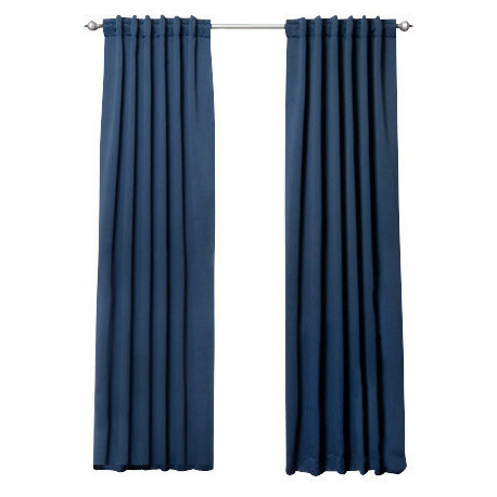 Solid Thermal Blackout Curtain Panels, Navy, 108", Set of 2