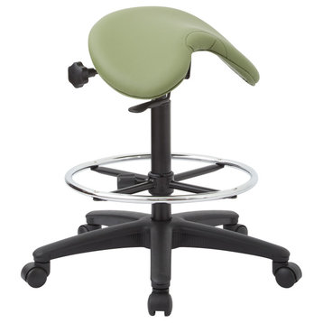 Pneumatic Drafting Chair With Adjustable Foot Ring, Dillon Sage