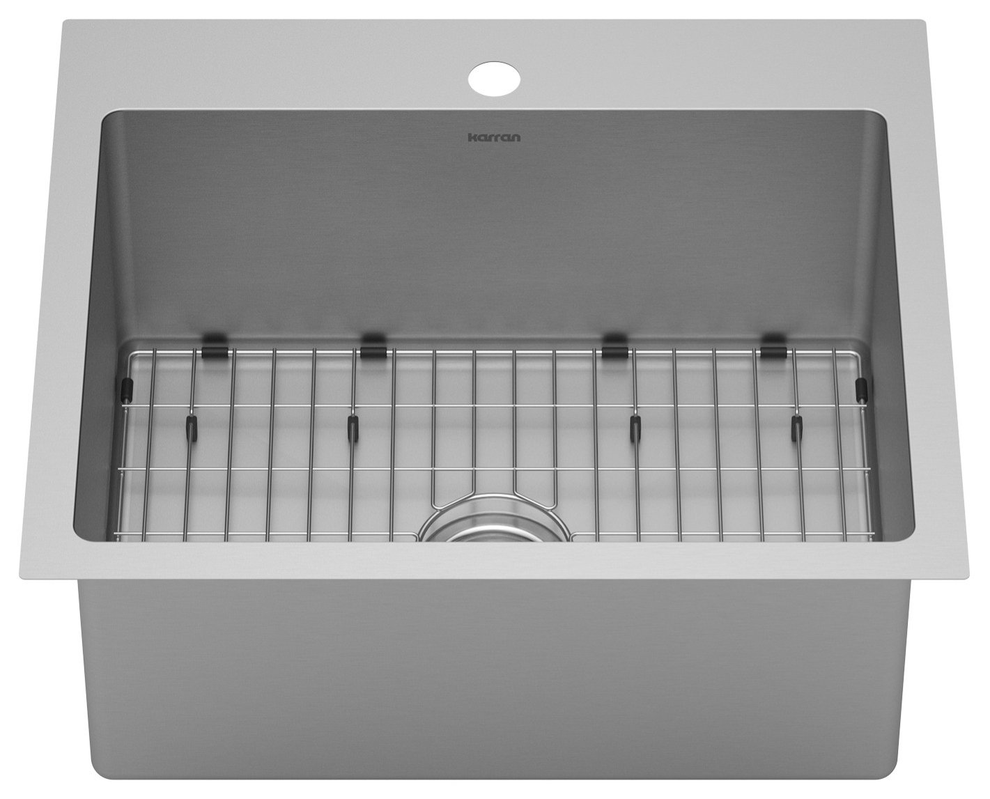 Karran Top Mount Stainless Steel 25" 16-Gauge Drop-In Single Bowl Sink Kit