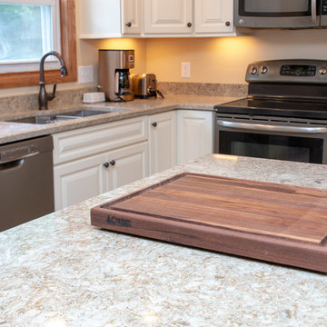 Transitional Crema & Sumatra Kitchen Remodel w/ Anatolia vintage wood floor