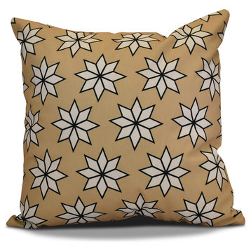 Decorative Outdoor Holiday Pillow Geometric Print, Taupe, 18"x18"