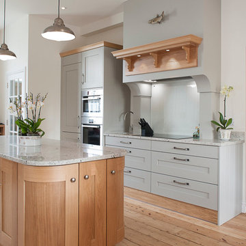 Light grey and timber kitchen