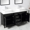OVE Decors Aspen 60 in. Dark Espresso Double Sink Vanity with White Marble Top