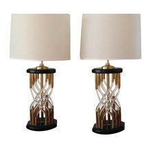 Pair of Art Deco Lucite Lamps