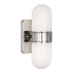 Jonathan Adler Rio Sconce Nickel White Glass Shade - Everyday Glasses