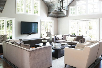 Living room - transitional open concept living room idea in New York