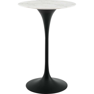 Halstead Bar Table - Black White Marble