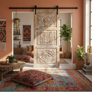Armoires and Carved Barn Doors Collide in This Edgy California