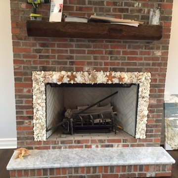 Shell Encrusted Fireplace Surround - Mantoloking, NJ