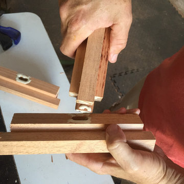 Gluing parts of a modern pivot door