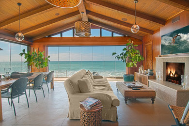 Design ideas for a beach style living room in Orange County.