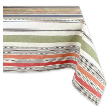 Warm Stripe Tablecloth 60"x104", Seats 8-10