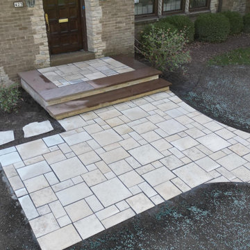 Whitefish Bay New Front Yard Natural Stone Paver Walkway and Front Stoop
