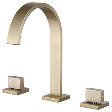 Widespread Bathroom Faucet, Brushed Gold