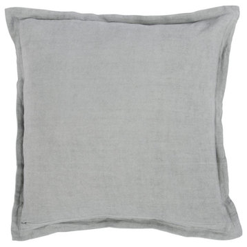 Amy  100% Linen 22 Square Throw Pillow in Gray by Kosas Home