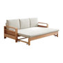 Beech Log Color Armrest Storage Sofa Bed 83.5x31.1-55.7x26.8" Beige