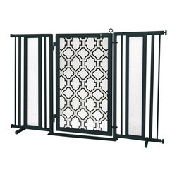 Fusion Gates - Fusion Gate with Trellis Design, Black, 60"-65" - Dog Gates