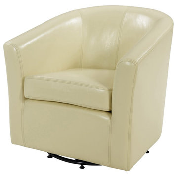 New Pacific Direct Hayden 17.5" Bonded Leather Swivel Chair in Beige