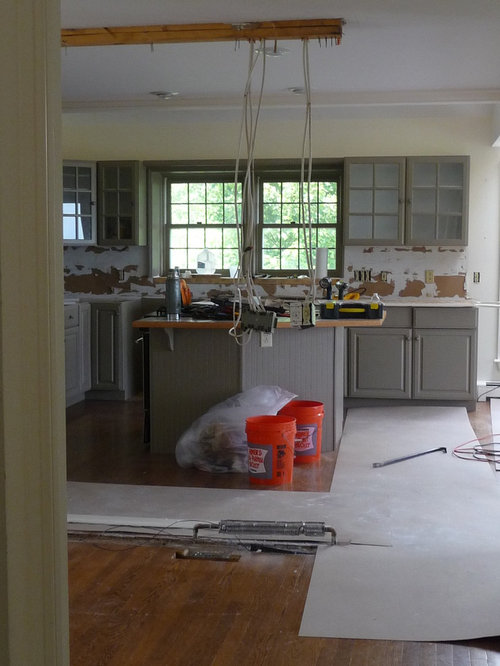 Kitchen island position now that wall is demo