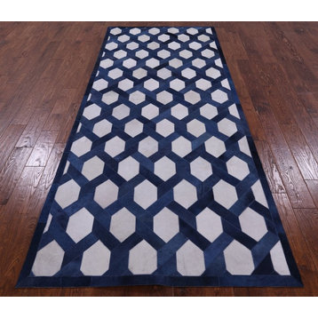 Runner Cowhide Hand Stitched Rug 4' X 10'  - Q2673