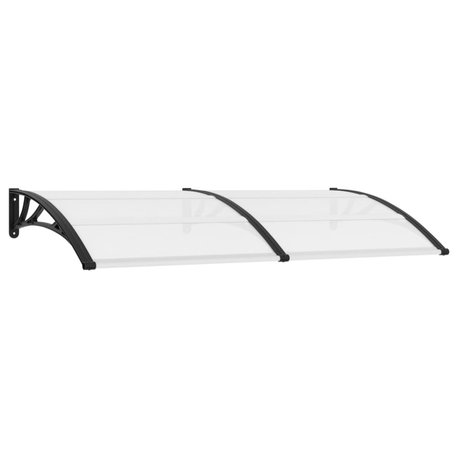 vidaXL Door Canopy Black and Transparent 78.7"x31.5" PC