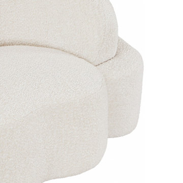 Principessa Boucle Fabric Sofa - Cream