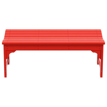 WestinTrends Plastic Picnic Bench Outdoor Dining Patio Lounge Garden Bench, Red