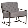 Occasional Chair COLTON Aged Bronze Metal Upholstery Brass Fabr