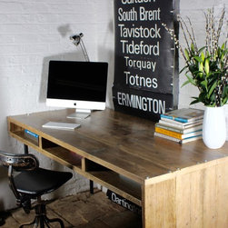 Louise Reclaimed Scaffolding Board & Pipe Industrial Style Desk with Storage - Desks & Writing Bureaus