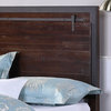 GDF Studio Cooper Queen-Sized Acacia and Iron Bed Frame, Walnut/Rustic Metal