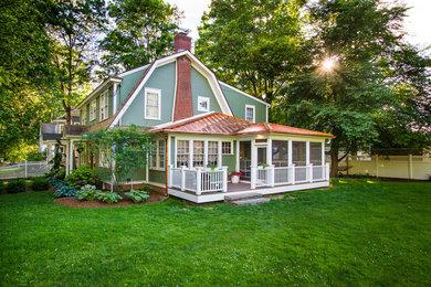 This is an example of a traditional porch design in Boston.